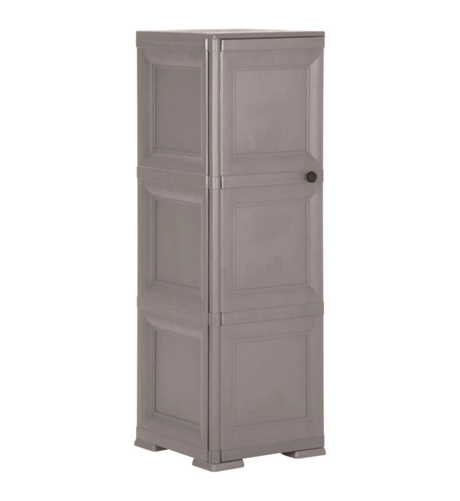 Armoire en plastique 40x43x125 cm Design de bois Gris