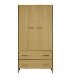 Garde-robe avec pieds en métal Marron 90x55x172,5 cm Bois OSLO