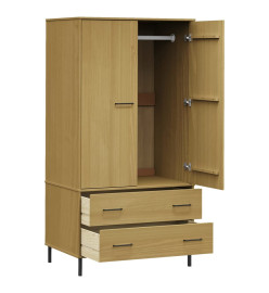 Garde-robe avec pieds en métal Marron 90x55x172,5 cm Bois OSLO