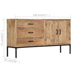 Buffet 140x35x75 cm Bois de manguier massif