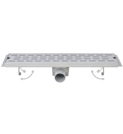 Drain de douche linéaire 2 pcs 530 x 140 mm Acier inoxydable