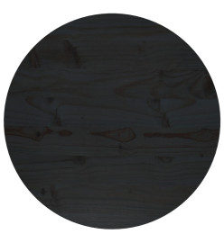 Dessus de table Noir Ø50x2,5 cm Bois de pin massif