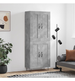 Buffet haut Gris béton 69,5x34x180 cm Bois d'ingénierie