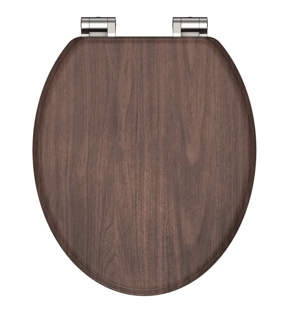 SCHÜTTE Siège de toilette avec fermeture en douceur DARK WOOD MDF