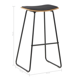 Tabourets de bar lot de 2 noir similicuir