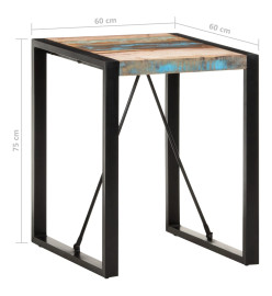 Table de salle à manger 60x60x75 cm Bois de récupération solide