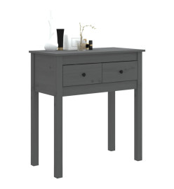 Table console Gris 70x35x75 cm Bois massif de pin