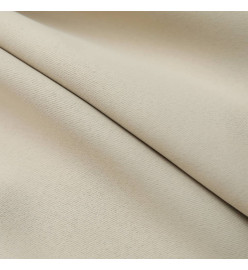 Rideaux occultants avec crochets 2 pcs Beige 140x175 cm