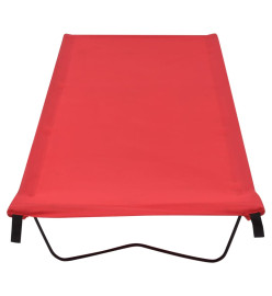 Lit de camping 180x60x19 cm Tissu Oxford et acier Rouge