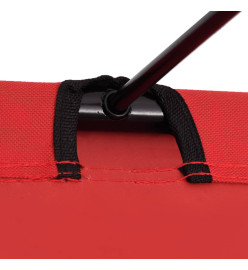 Lit de camping 180x60x19 cm Tissu Oxford et acier Rouge