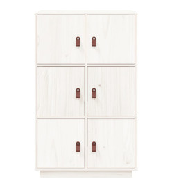 Buffet haut Blanc 67x40x108,5 cm Bois massif de pin