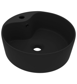 Lavabo de luxe avec trop-plein Noir mat 36x13 cm Céramique