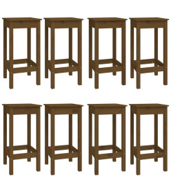 Ensemble de bar 9 pcs Marron miel Bois de pin massif