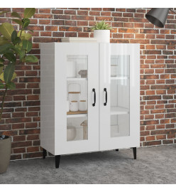 Buffet Blanc brillant 69,5x34x90 cm Bois d'ingénierie