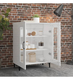 Buffet Blanc brillant 69,5x34x90 cm Bois d'ingénierie