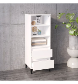 Buffet haut Blanc brillant 40x36x110 cm Bois d'ingénierie