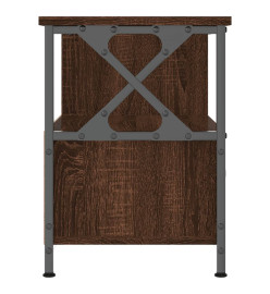 Meuble TV chêne marron 90x33x45 cm bois d'ingénierie et fer