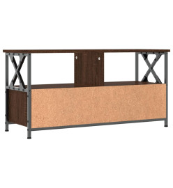 Meuble TV chêne marron 90x33x45 cm bois d'ingénierie et fer