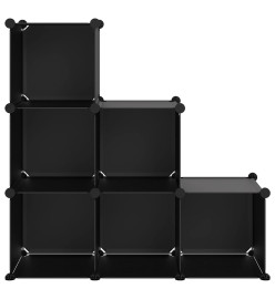 Cubes de rangement 6 pcs Noir PP