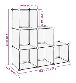 Cubes de rangement 6 pcs Noir PP