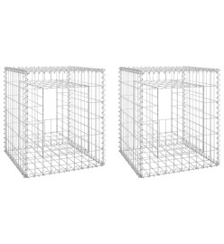 Poteaux à panier de gabion 2 pcs 50x50x60 cm Fer