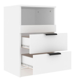 Tables de chevet 2 pcs Blanc Bois d'ingénierie