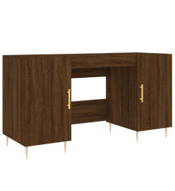 Bureau chêne marron 140x50x75 cm bois d'ingénierie