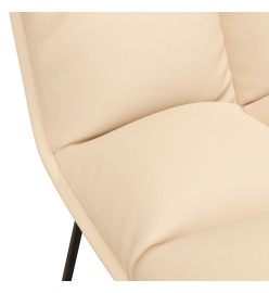 Chaise de détente avec cadre en métal Crème Velours