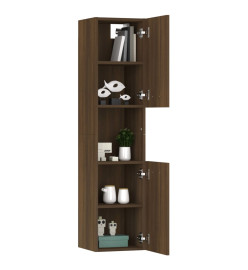 Armoire de bain Chêne marron 30x30x130 cm Bois d'ingénierie