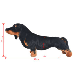 Jouet en peluche Chien de race Dachshund Noir XXL