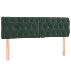 Sommier tapissier matelas et LED Vert foncé 140x190 cm Velours