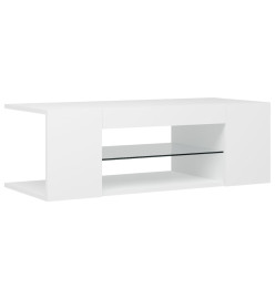 Meuble TV avec lumières LED Blanc 90x39x30 cm