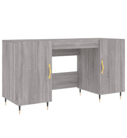 Bureau sonoma gris 140x50x75 cm bois d'ingénierie