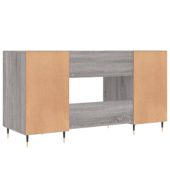 Bureau sonoma gris 140x50x75 cm bois d'ingénierie