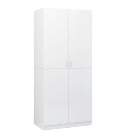 Garde-robe Blanc brillant 90x52x200 cm Aggloméré
