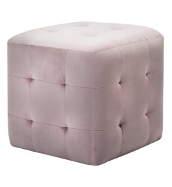 2 pcs Poufs Rose 30 x 30 x 30 cm Tissu velours