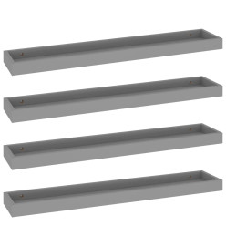 Étagères murales Loggia 4 pcs Gris 80x15x4 cm MDF