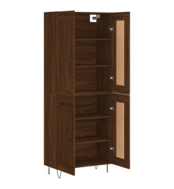 Buffet haut Chêne marron 69,5x34x180 cm Bois d'ingénierie