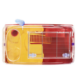 Cage pour hamsters rouge 57x33x26 cm polypropylène