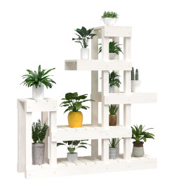 Support à plantes Blanc 92x25x97 cm Bois massif de pin