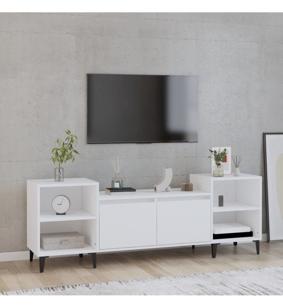 Meuble TV Blanc 160x35x55 cm Bois d'ingénierie