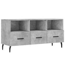 Meuble TV gris béton 102x36x50 cm bois d'ingénierie