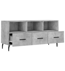 Meuble TV gris béton 102x36x50 cm bois d'ingénierie