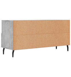 Meuble TV gris béton 102x36x50 cm bois d'ingénierie