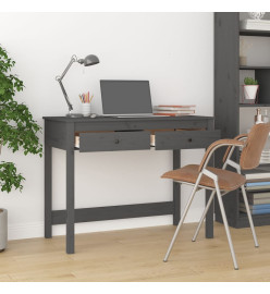 Bureau avec tiroirs Gris 100x50x78 cm Bois massif de pin