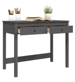 Bureau avec tiroirs Gris 100x50x78 cm Bois massif de pin