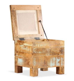 Banc de rangement Bois massif recyclé 40 x 40 x 45 cm