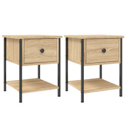 Tables de chevet 2 pcs chêne sonoma 34x35,5x45 cm