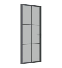 Porte intérieure 83x201,5 cm Noir Verre mat et aluminium