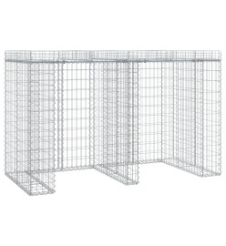 Mur de gabion pour poubelle 192x91x120 cm fer galvanisé